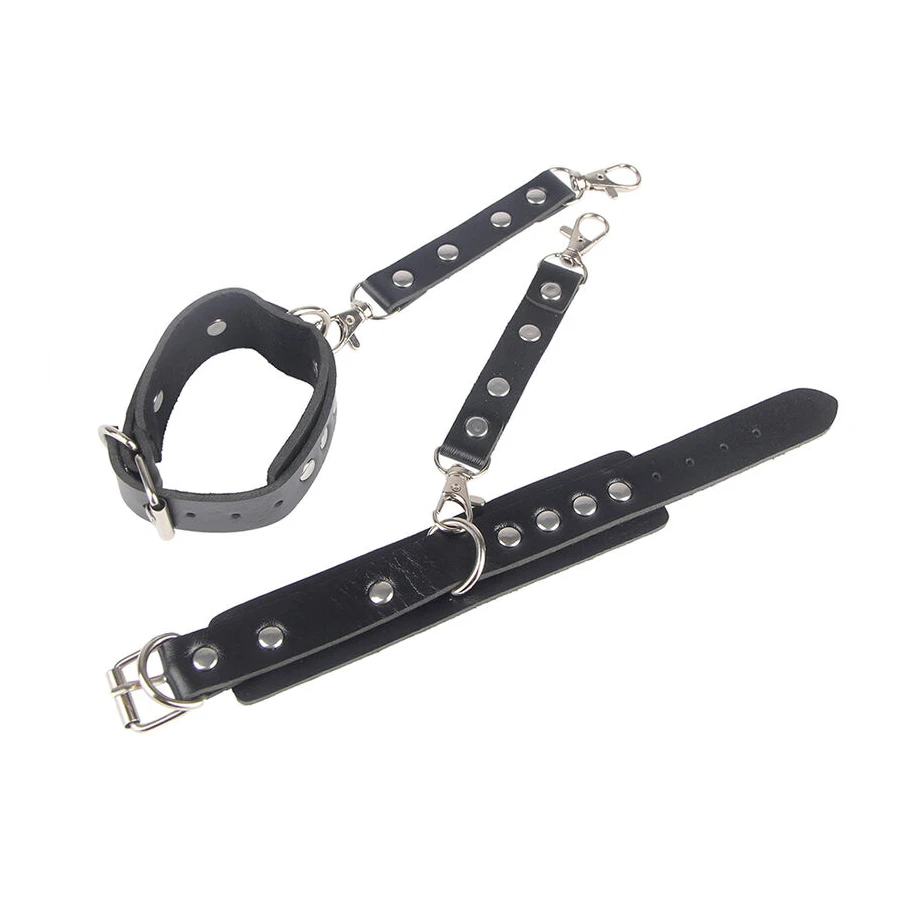 SUBBLIME - 953690 MENOTTES AVEC CEINTURE DE BONDAGE NOIRE TAILLE UNIQUE